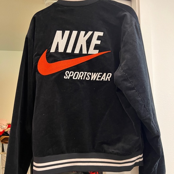 Nike sportswear bomber black corduroy jacket large - Picture 2 of 3